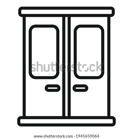 Metro train door icon. Outline Metro train door vector icon for web design isolated on white background