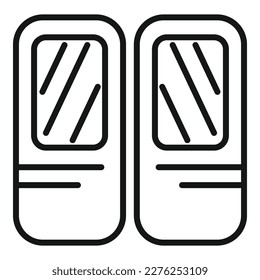 Metro train doors icon outline vector. Railway station. Travel street