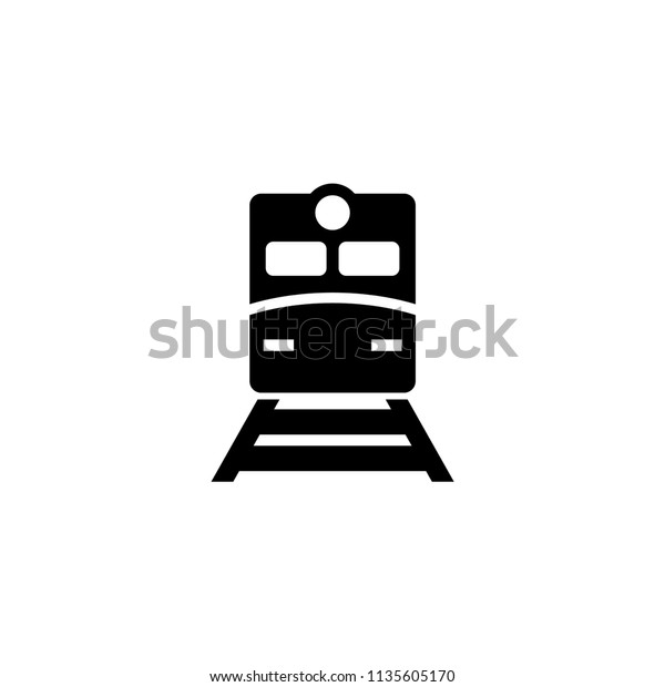 Metro Train. Flat Vector Icon illustration.\
Simple black symbol on white background. Metro Train sign design\
template for web and mobile UI\
element