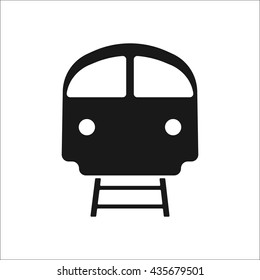 Metro train front sign simple icon on background
