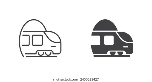 Metro train icon in flat style. Subway vector illustration on isolated background. Transport sign business concept.