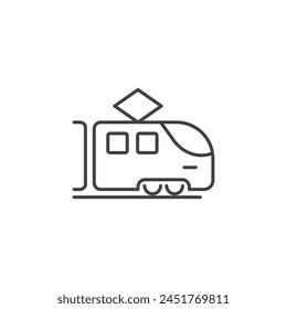 Metro train icon in flat style. Subway vector illustration on isolated background. Transport sign business concept.