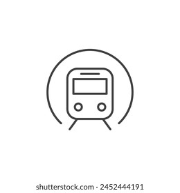 Metro train icon in flat style. Subway vector illustration on isolated background. Transport sign business concept.