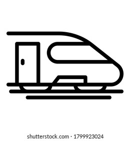 Metro train icon. Outline metro train vector icon for web design isolated on white background