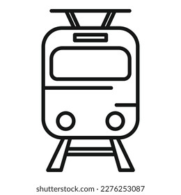Metro train icon outline vector. City waiting. Public transport