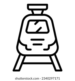 Metro train icon outline vector. Railway crossing. Track gate