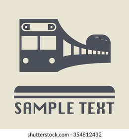 Metro or Train icon or sign, vector illustration