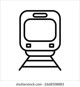 Metro train Icon. Symbol isolated white background. vector illustration. color editable.