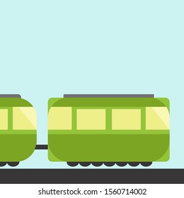 Metro train, illustration, vector on white background.