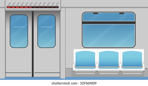 Metro Train Interior. Vector Illustration. EPS 10, Opacity