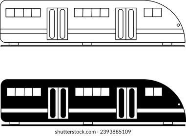 ICONO METROPOLITANO DE TREN METRO NEGRO Y BLANCO