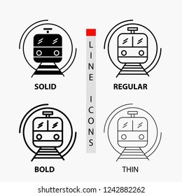 metro, train, smart, public, transport Icon in Thin, Regular, Bold Line and Glyph Style. Vector illustration