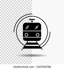 metro, train, smart, public, transport Glyph Icon on Transparent Background. Black Icon