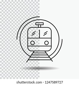 metro, train, smart, public, transport Line Icon on Transparent Background. Black Icon Vector Illustration