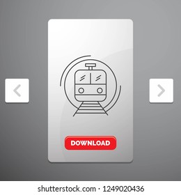 metro, train, smart, public, transport Line Icon in Carousal Pagination Slider Design & Red Download Button