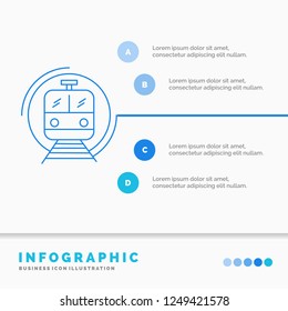 metro, train, smart, public, transport Infographics Template for Website and Presentation. Line Blue icon infographic style vector illustration