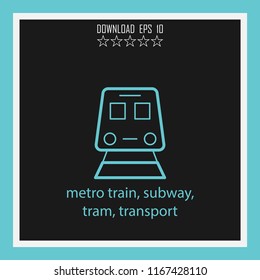 metro train, subway, tram,  vector icon
