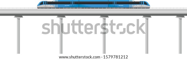 Metro train vector flat\
illustration