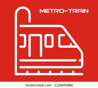 METRO TRAIN VECTOR ICON 