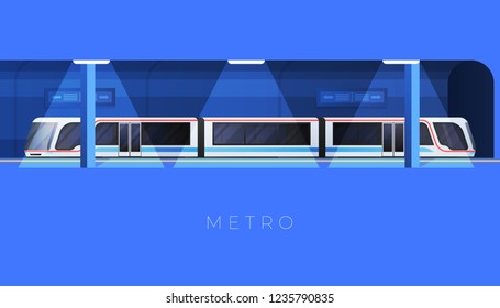 Metro train vector illustration