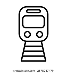 Metro Train Vector Line Icon Design