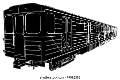 Metro Train Wagon Vector 02