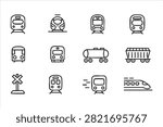 Metro Tram And High Speed Rail Line Icon Collection
