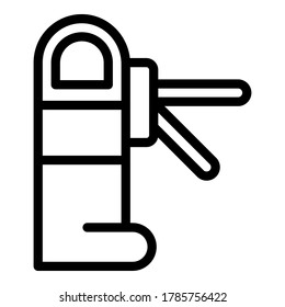Metro turnstile icon. Outline metro turnstile vector icon for web design isolated on white background