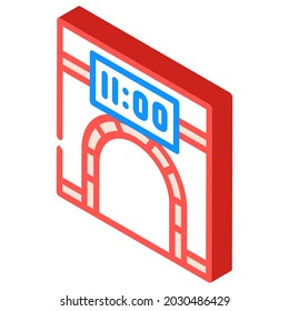 U-Bahn-U-Bahn-Uhr Icon Vektorgrafik. U-Bahn-Uhr-Schild. einzelne Symbolillustration