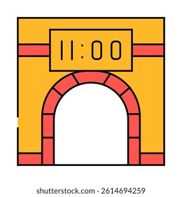 metro underground clock line icon vector. metro underground clock sign. isolated symbol illustration