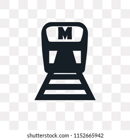 Metro vector icon isolated on transparent background, Metro logo concept