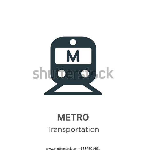Metro vector icon on white background. Flat\
vector metro icon symbol sign from modern transportation collection\
for mobile concept and web apps\
design.