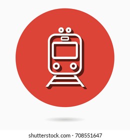 Metro vector icon with shadow. Illustration isolated for graphic and web design.