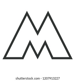 Metro vector icon. Subway symbol. Metropolitan  sign. 