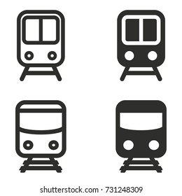 Metro vector icons set. black Illustration isolated for graphic and web design.