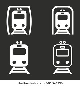 Metro vector icons set. White illustration isolated for graphic and web design.