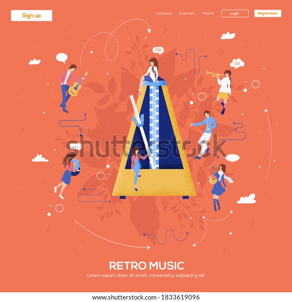 Metronome Art Icon Metronome Classic Background Stock Vector (Royalty