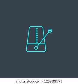 metronome concept blue line icon. Simple thin element on dark background. metronome concept outline symbol design from Music set. Can be used for web and mobile UI/UX