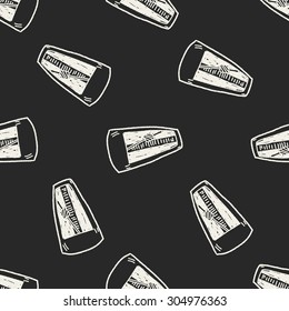 Metronome doodle seamless pattern background