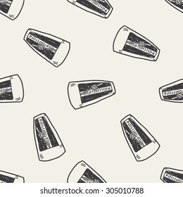 Metronome doodle seamless pattern background