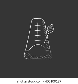 Metronome. Drawn in chalk icon.