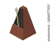 Metronome - hand drawn isometric vector illustration.