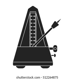 Metronome icon in black style isolated on white background. Musical instruments symbol stock vector illustration