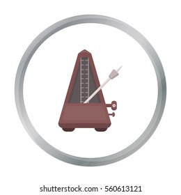 Metronome icon in cartoon style isolated on white background. Musical instruments symbol stock vector illustration