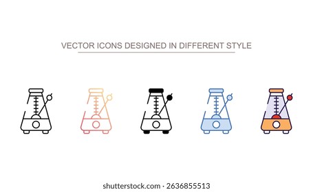 Metronome icon design with white background stock illustration