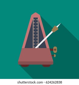 Metronome icon in flat style isolated on white background. Musical instruments symbol stock vector illustration