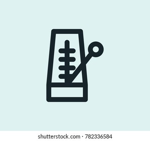Metronome icon line isolated on clean background. Pendulum concept drawing icon line in modern style. Vector illustration for your web site mobile logo app UI design.