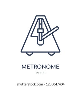 Metronome icon. Metronome linear symbol design from music collection. Simple outline element vector illustration on white background