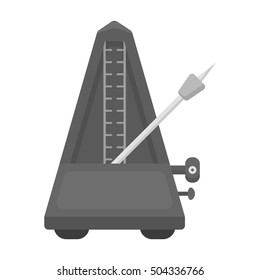 Metronome icon in monochrome style isolated on white background. Musical instruments symbol stock vector illustration