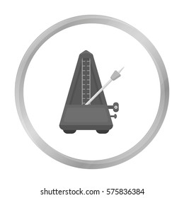 Metronome icon in monochrome style isolated on white background. Musical instruments symbol stock vector illustration